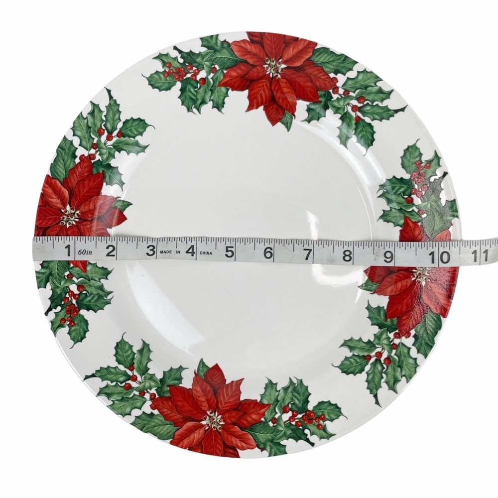 Hallmark Red Poinsettia Holiday 10.5 Dinner Plate - Picture 8 of 8